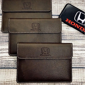 Ví Đựng Giấy Tờ Xe Ô Tô, Ví đựng giấy tờ đăng kiểm ô tô màu nâu Logo hãng xe, Quốc Huy cao cấp tiện lợi