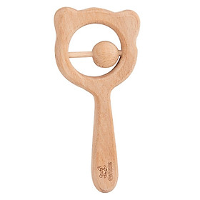 Natural Wooden Rattle Teether Baby Sensory Development Grasping Teething Toys