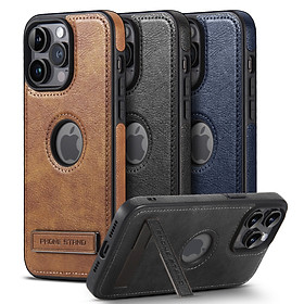 Ốp lưng da có chống đứng dành cho iPhone 15 / 15 Plus / 15 Pro / 15 Pro Max - Hàng chính hãng