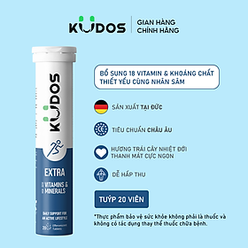 TPBVSK Viên sủi KUDOS EXTRA bổ sung vitamin tổng hợp, Magie, Kẽm và nhân sâm (20 viên/tuýp)