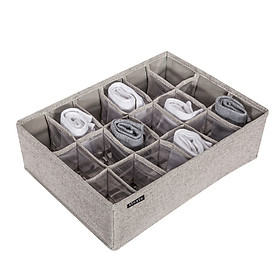 Hộp Vải 18 Ngăn Đựng Vớ/Đồ Lót/Cà Vạt Đa Năng STOTO (33 x 24 x 10cm)