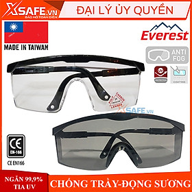 Kính bảo hộ Everest EV105 (2 màu trắng/đen) Kính chống bụi, chống tia UV, chống trầy xước, đọng sương, bảo vệ mắt