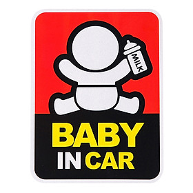 Tem Decal baby in the car dán đuôi xe H40311