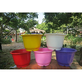 Combo 2 chậu nhựa tròn 26 * 17 cm