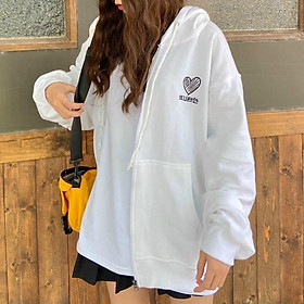 Áo khoác hoodie chống nắng dành cho nam nữ Thuê Trái Tim, Nỉ ngoại form rộng Có Dây Kéo unisex ulzzang