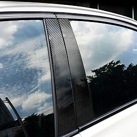 1 Set Carbon Fiber Car Window B-pillars Trim Cover Decorative for