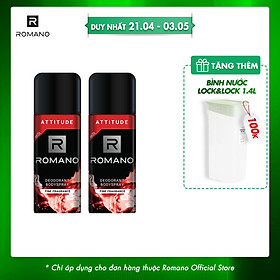 Combo 2 Xịt toàn thân Romano Attitude nồng ấm cá tính 150ml