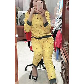 Bộ nỉ bông dày ấm mặc nhà cho nữ
