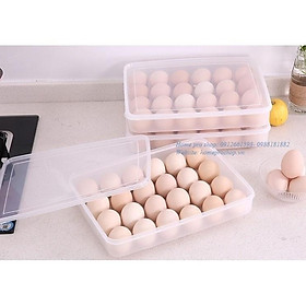 Hộp đựng trứng 24 quả trong suốt có nắp đậy tiện dụng để trong tủ lạnh