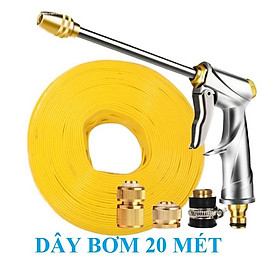 Mua Vòi Xịt Rửa Xe️ Bộ dây vòi xịt nước rửa xe  tưới cây   tăng áp 3 lần  loại 20m 206701-2 đầu đồng  cút đồng