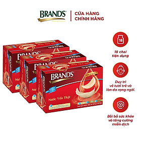 Combo 3 Nước yến thật BRANDS Không Đường - 18 lọ x 42ml