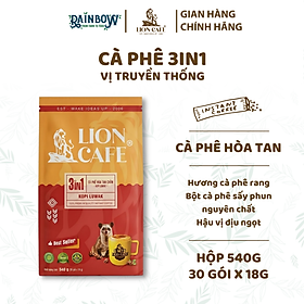 LION CAFE - Cà phê hòa tan 3in1 - Túi 540g (30 gói x 18g)