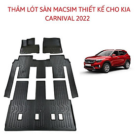 Thảm lót sàn xe ô tô Kia Carnival Nhãn hiệu Macsim chất liệu nhựa TPV cao cấp màu đen bản 8 chỗ(FDW-243)