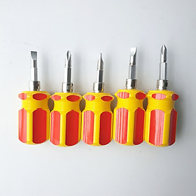 Mua Bộ 5 tuốc nơ vít lùn _ tô vít ngắn lùn vàng đỏ Cao cấp_ tua vít lùn thép đẹp chất lượng cao