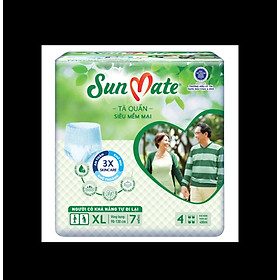 1 Gói Tã quần Sunmate XL7 Siêu Mềm Mại - Tã quần người lớn, người già Sunmate- Hsd Luôn Mới
