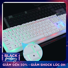 Bộ Bàn Phím Giả Cơ và Chuột Chuyên Game G21 Led 7 Màu - Màu trắng