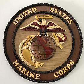 Tranh Gỗ Ghép Treo Tường- Huy hiệu United States Marine Corps