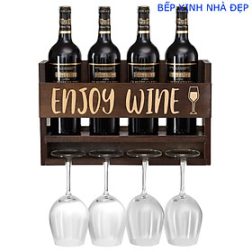 Mua KỆ  GIÁ ĐỰNG LY VÀ CHAI RƯỢU TREO TƯỜNG 12 X 24 X 40 CM