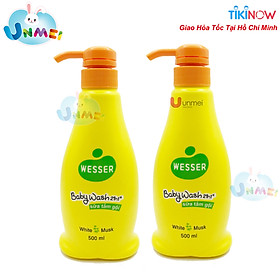 Bộ 2 Chai Sữa Tắm Gội Wesser 2in1 Hương Cỏ Xạ Hương (500ml x 2) - Xanh Lá