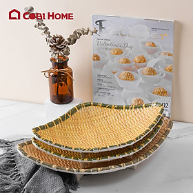 Mua dĩa vân mây tre đan tạo kiểu bằng melamine cao cấp - 2 size