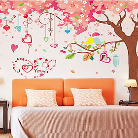 Decal dán tường hoa đào mùa xuân 3 mảnh xl9012