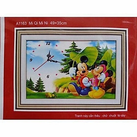 Mua Tranh thêu chữ thập Đồng hồ_ Hoạt hình cho bé (49*35cm) chưa thêu