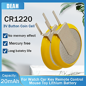 2-20 chiếc CR1220 CR 1220 Pin Lithium 3V Với 2 Chân Hàn Hàn 1220 Nút Đồng Xu Tế Bào Cho Bo Mạch Chủ Đồng Hồ Từ Xa Máy Ảnh Màu sắc: 20 chiếc