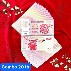 Combo 20 Tờ Lưu Niệm Lì Xì 100 Do Macao Hình Con Rồng 2024 - SP005438