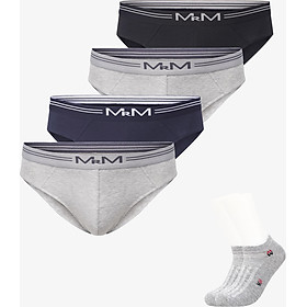 Combo 4 Quần Lót Nam Quần Sịp Nam Sợi Cotton Cao Cấp MRM FASHION Mix 3 Màu TẶNG Đôi Tất Nam Cao Cấp