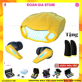 Mua Tai nghe gaming không dây M5 Vàng tặng găng gaming chip Bluetooth 5.2 gaming âm trầm kèm chế độ kép nhạc và game ( Bản quốc tế)