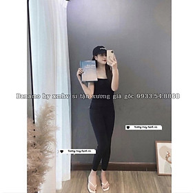 Quần legging cạp cao ghen bụng hộp xanh HELLO mẫu mới Banamo Fashhion 7112