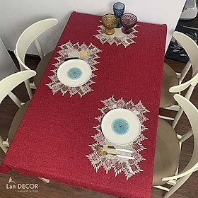 Mua Khăn trải bàn đẹp vải trơn đỏ - TB446