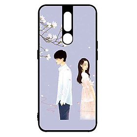 Ốp Lưng in cho Oppo F11 Pro Mẫu Cặp Đôi Nền Tím - Hàng Chính Hãng