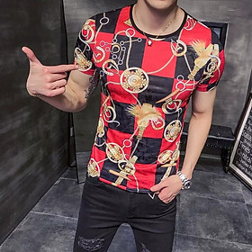 Áo thun Nam họa tiết ô vuông hai màu lạ mắt chất vải thun lạnh cao cấp dễ phối đồ phù hợp xu hướng thời trang hiện nay