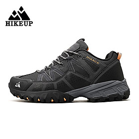 HIKEUP Nam Đi Bộ Đường Dài Giày Chống Trơn Trượt Chống Giày Leo Núi Ngoài Trời Đi Bộ Giày Cho Nam Giày Leo Núi Color: Black Shoe Size: 45