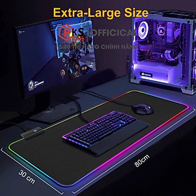Mua Miếng Lót Chuột LED RGB Và Không LED - full Đen size 80x30x0 4cm - 80x30x0 2cm