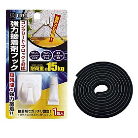 Combo Móc dán tường chịu được lực treo 15kg + Cuộn mút dày giúp cách âm, bịt kín khe hở cửa nội địa Nhật Bản