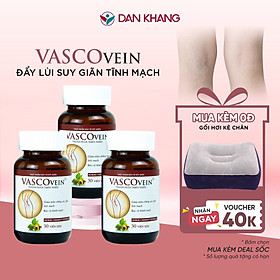 Combo 3 Thực phẩm chức năng Dân Khang Pharma Viên Uống Làm Giảm Và Phòng Ngừa Suy Giãn Tĩnh Mạch Vascovein (30 viên/hộp)