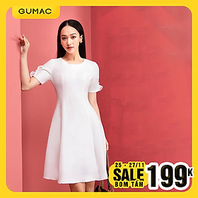 Đầm nữ thiết kế cúc tay trang trí GUMAC DA9247