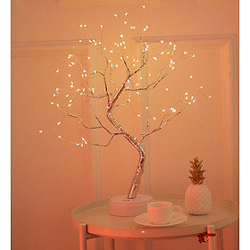 LED Babysbreath Style Copper Wire Tree Shape Night Light with Touch Sensor Switch