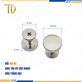 Đinh tán vít vặn, đinh tán vặn ren túi xách 10mm công nghệ mạ điện Electroplating độ bền 5-8 năm