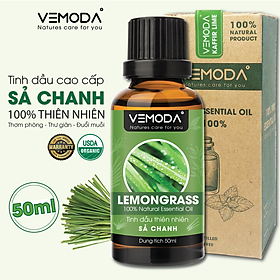 Tinh dầu Sả chanh cao cấp 50ML Lemongrass. Tinh dầu xông phòng Vemoda giúp thanh lọc không khí, khử mùi, kháng khuẩn, đuổi muỗi, giải cảm, làm đẹp. Tinh dầu thiên nhiên sả chanh