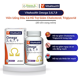 Viên Uống Hỗ Trợ Giảm Nguy Cơ Xơ Vữa Động Mạch VITAHEALTH Omega 3,6,7,9 30