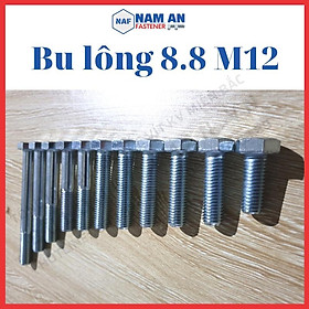 Bulong M12 cấp bền 8.8, bu lông lục giác M12, bu lông 8.8, độ dài: 20->120 mm. Màu: Đen, Vàng, Trắng