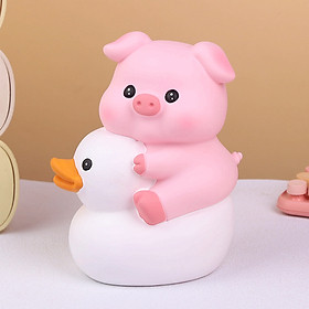 Ống Tiết Kiệm Heo Cưỡi Vịt Trang Trí Quà Tặng_ Hàng Chính Hãng