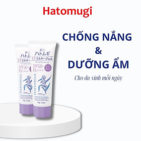 Kem chống nắng Hatomugi UV Care & Moisturizing SPF50+ PA++++ nang tone dưỡng ẩm và làm sáng da 80g