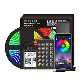Dải Đèn LED Wi-Fi RGB LED 16,4ft 150 hỗ trợ điều khiển 16 triệu màu bằng app smarrt life và giọng nói-Màu Phích cắm của Hoa Kỳ-Size