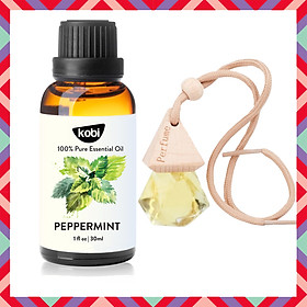 Tinh Dầu Bạc Hà Kobi (30ml) Treo Xe Hơi, Treo Phòng, Tủ Quần Áo - Tinh Dầu Thiên Nhiên Nguyên Chất, Giúp Giảm Stress, Xua Đuổi Côn Trùng Và Khử Mùi Hiệu Quả, Thích Hợp Dùng Với Đèn Xông Và Máy Khuếch Tán - Tặng Kèm Vỏ Lọ Treo Sang Trọng, Tiện Dụng