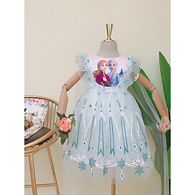 Đầm - Váy công chúa Elsa màu trắng, cho bé từ 8-35kg