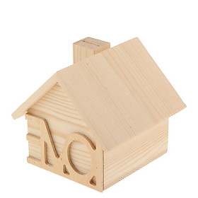 Kids Wooden House Money Bank Coin Money Saving Box Container Table Decor